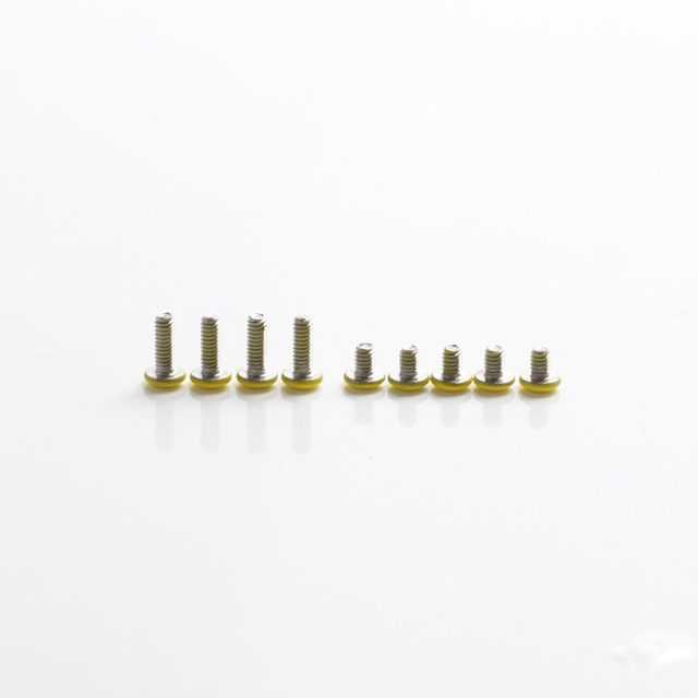 SXK Replacement Colorful Screw Set Kit for SXK BB 70W / DNA 60W Style Box Mod Kit - Yellow, Stainless Steel (9 PCS)