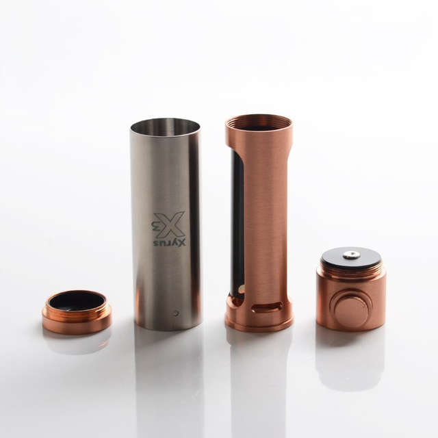 Authentic TRX Xyrus X3 Mechanical Mod + RDA Atomizer Vape Kit - Silver, Stainless Steel + Copper, 1 x 18650, 24mm Diameter