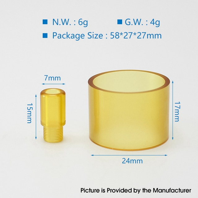 SXK Hurricane 1.4 NG 24mm RTA Replacement Tank Tube + Drip Tip Kit 3ml PC