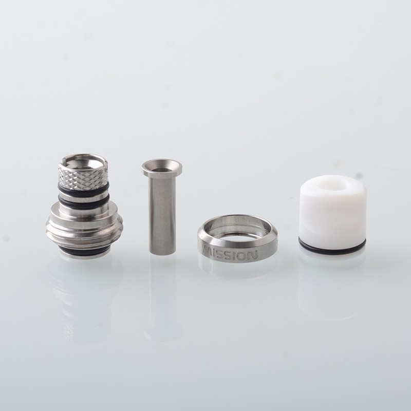 Mission TIPS V2 Style 510 Drip Tip Set – Stainless Steel Compatible with BB/Billet Boro Mod