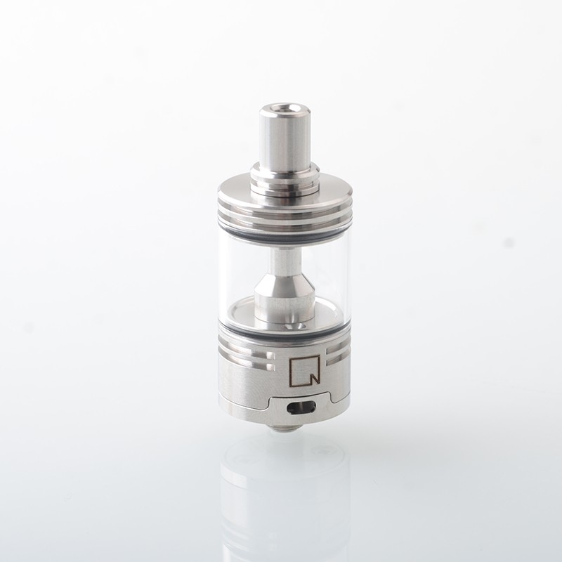Baya Style 4.2ml RTA Rebuildable Tank Atomizer with Side-Air Chamber, 22mm Diameter, Includes 4pcs Air Pins (1.0mm, 1.5mm, 2.0mm, 2.5mm), Silver/Black