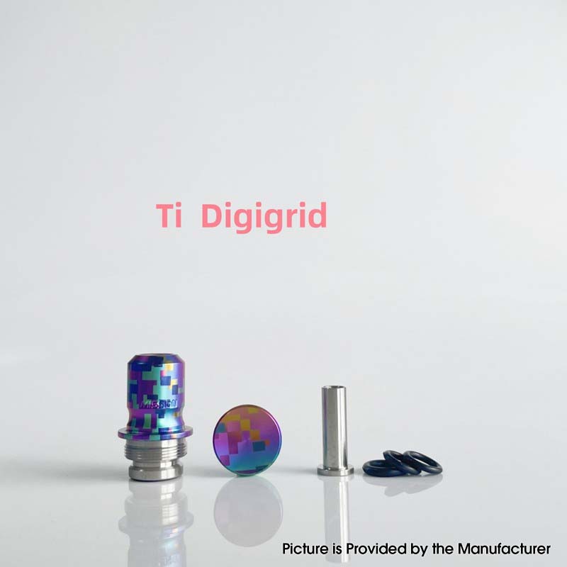 Rekavape Mission XV ARC Style Boro Drip Tip Set for BB / Billet Box — Titanium + Stainless Steel