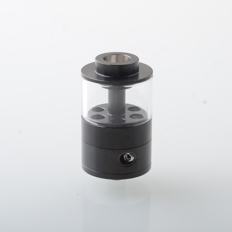 Empire V Style RTA Rebuildable Tank Atomizer – Knurling Surface / Blank Surface, Silver / Black, 23mm Diameter
