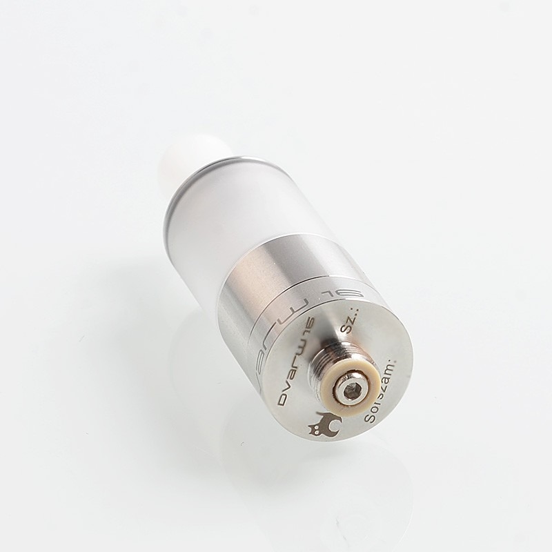 Dvarw Style MTL RTA Atomizer - 316 Stainless Steel, 2ml Capacity, 16mm Diameter, Silver