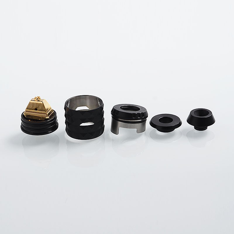 Authentic Vandy Vape Capstone RDA Rebuildable Dripping Atomizer w/ BF Pin - Matte Black, Stainless Steel, 24mm Diameter