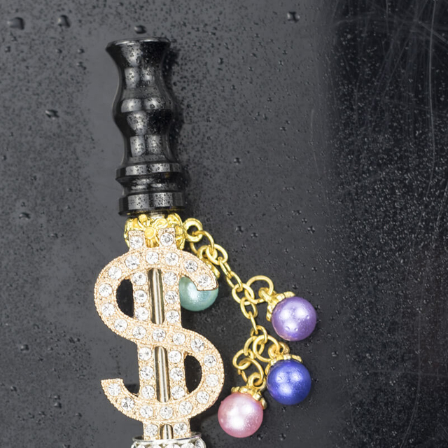 Metal Rhinestone Hookah Nozzle, Dollar Sign Style Cigarette Holder