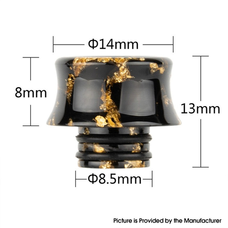 Authentic Reewape AS243 510 Replacement Drip Tip for RDA / RTA / RDTA / Sub-Ohm Tank Vape Atomizer - White Gold, Resin, 13mm
