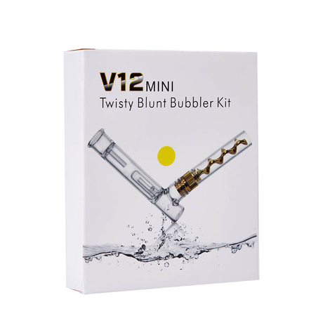 Twisty Glass Blunt V12 Mini Bubbler Kit Vaporizer Pen,Glass Pipe, Vape Pen For Dry Herb Vaporizer - Gold Color
