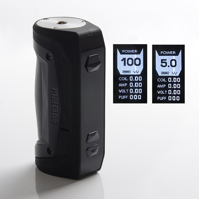 Authentic GeekVape Aegis Max 100W TC VW Variable Wattage Vape Box Mod 1~100W, 100~315'C, 1 x 18650/21700