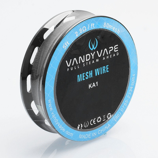 Vandy otentik Vape Kanthal A1 Mesh Wire DIY kawat pemanas untuk mesh RDA / RTA / RDTA atomizer - 2.8 ohm / ft, 5 kaki (80 mesh)