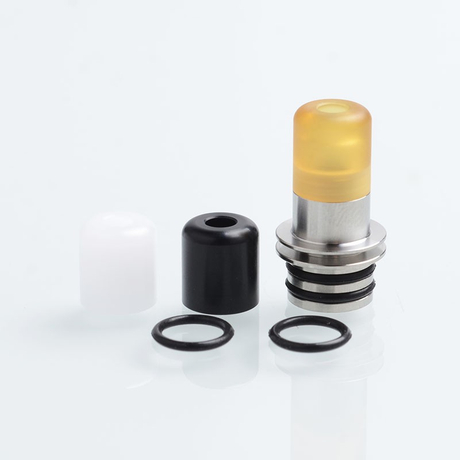 Coppervape Auguse MTL RTA Replacement 316SS Base w/ PEI + 2 POM Mouthpiece 510 Drip Tip Set - Silver + White + Black + Brown