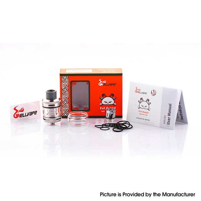Authentic Hellvape Fat Rabbit Sub Ohm Tank Clearomizer - Stainless Steel, SS + Pyrex Glass, 2ml / 5ml, 25mm Diameter