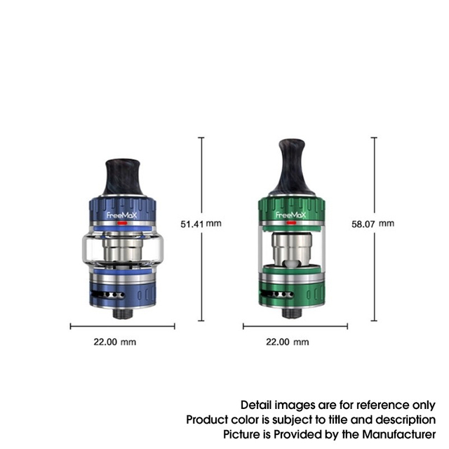 Authentic FreeMax Fireluke 22 Sub Ohm Tank Vape Atomizer Clearomizer - Black, 3.5ml, 0.5ohm, 22mm Diameter