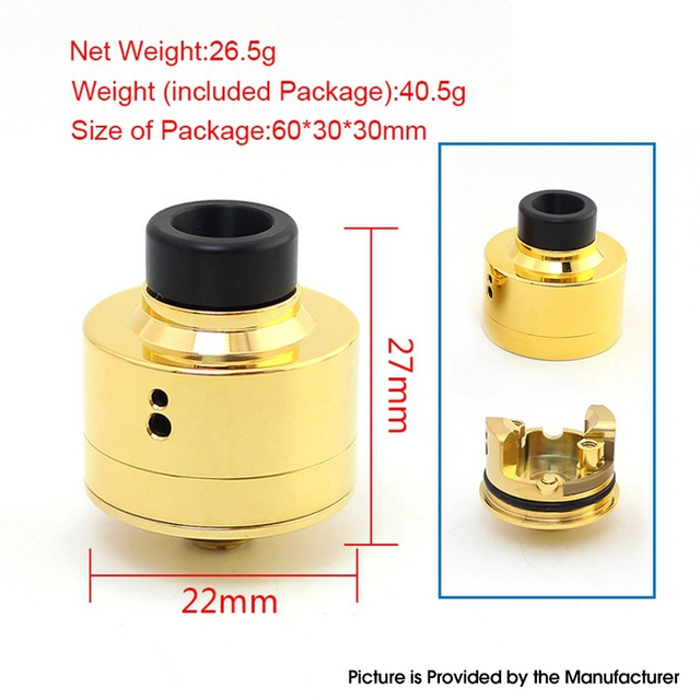 SXK Haku Venna Style RDA Rebuildable Dripping Vape Atomizer w/ BF Pin 