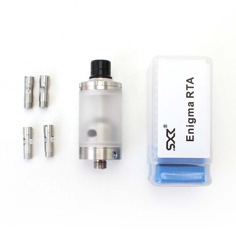 SXK Unkwn Enigma  RTA Rebuildable Tank Atomizer - Silver, 316SS + PCTG, 5 PCS Air Pins