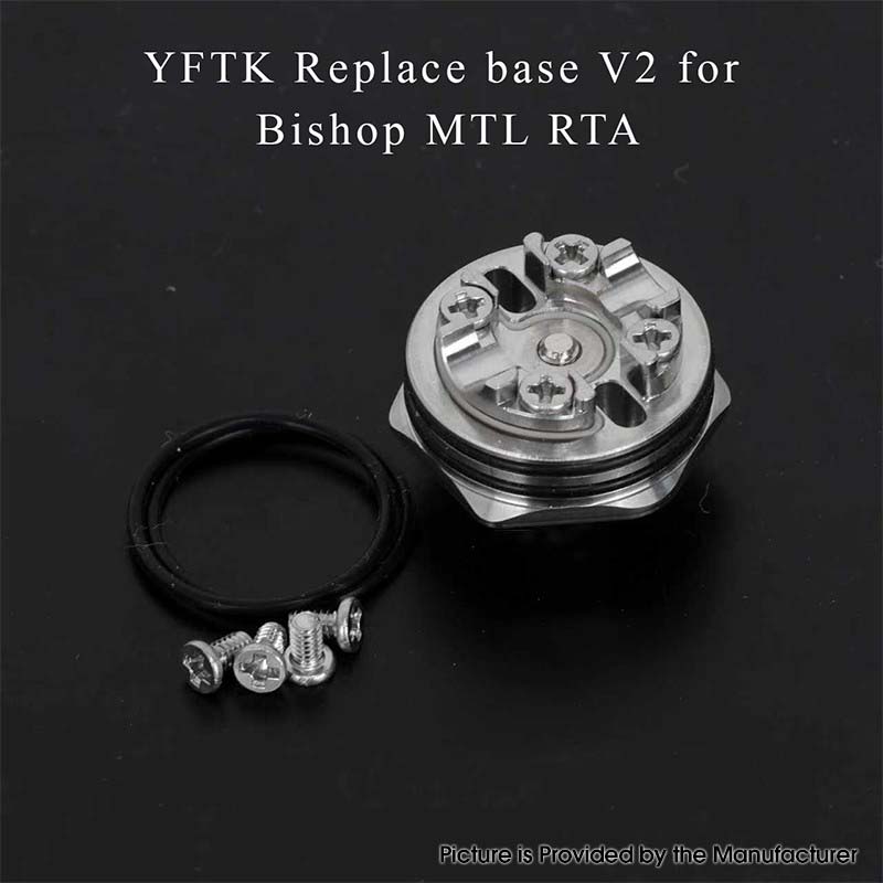 YFTK交換用ベースデッキv2 for Ambition Mods bishop mtl RTA 2ml / 4ml  - 銀