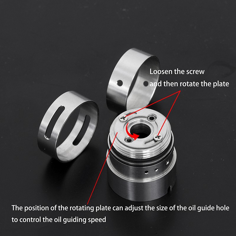 YFTK AFC Kit V2 for Flash e-Vapor V4.5 / V4.5S+ Style RTA – Silver Airflow Control Set (DL & MTL Rings + Intake Cover)