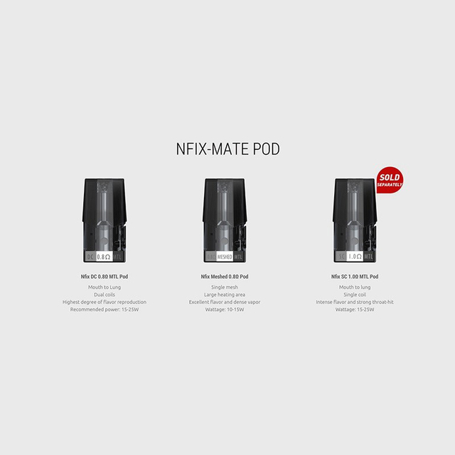 Authentic SMOKTech SMOK Nfix-mate Replacement Nifx Pod Cartridge w/ DC 0.8ohm MTL Coil - 3.0ml (3 PCS)