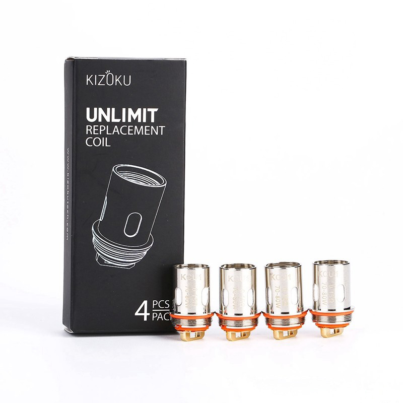 Authentic KIZOKU Unlimit DL RTA Replacement KCU1 Single Mesh Coil Head - 0.15ohm (70~80W) (4 PCS)
