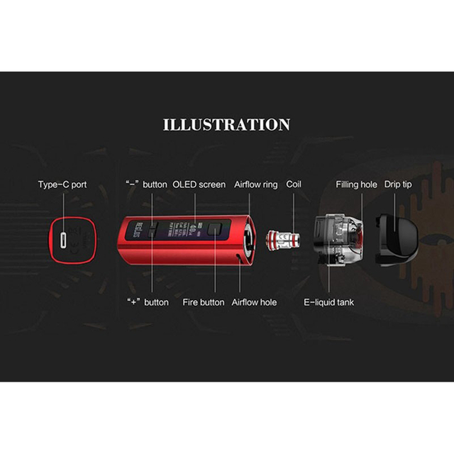 Authentic Uwell Aeglos Pod System Vape Mod Kit, VW 5~60W, 1500mAh, 3.5ml, MTL 0.8ohm Coil / DL 0.23ohm Coil