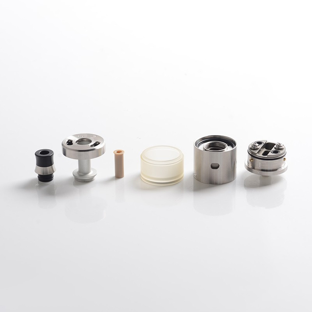 ShenRay Squ Arise Style RTA Rebuildable Tank Vape Atomizer - Silver, 316SS + PSU, 4.0ml, DL / MTL, 24mm Diameter