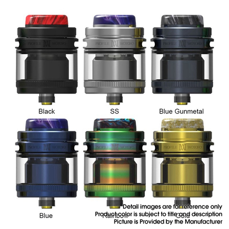 Authentic Wotofo Profile M RTA Rebuildable Tank Vape Atomizer, 3.1ml / 4.0ml, Mesh Coil, SS + Glass, 24.5mm Diameter