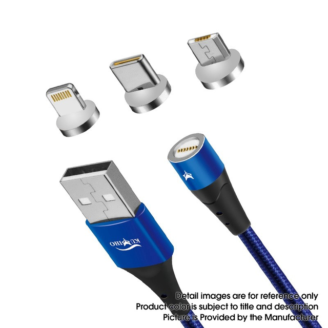 Kumiho K1 V2 3 in 1 Magnetic 3A Braided Fast Charge Sync Cable for for iPhone 12/ Samsung / Huawei / Xiao MI 