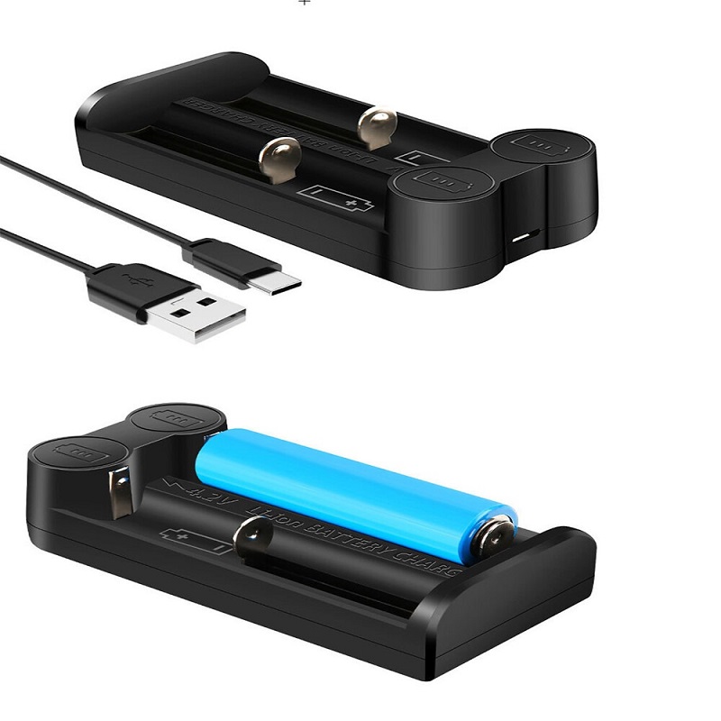 Universal Vape Battery Charger for 18650 21700 26650 18350- Smart Dual Slot 3.7V Fast Charge Station