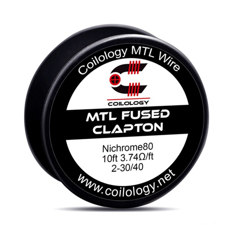 Coilology MTL Fused Clapton Spools Wire for RTA / RDA / RDTA Vape Atomizer - Ni80, 2-30 / 40GA, 3.74ohm / ft, 10ft