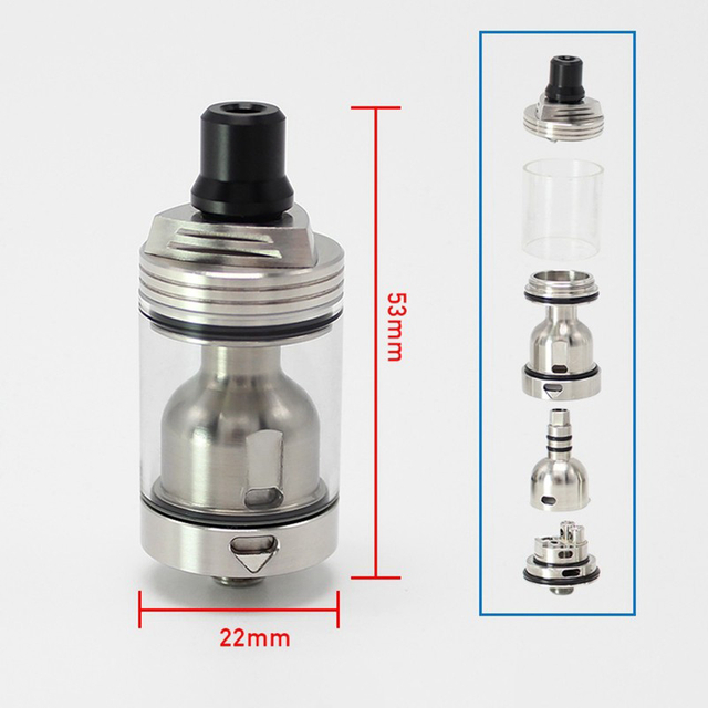 SXK Skyline-R / Skyline R Style RTA Rebuildable Tank Vape Atomizer w/ MTL 2.0mm Airdisk, 3.2ml, 22mm Diameter