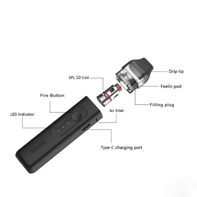 Nevoks Feelin 22W 1000mAh Pod System Starter Kit, 10~22W, 2.8ml Pod Cartridge, 0.6ohm / 1.0ohm