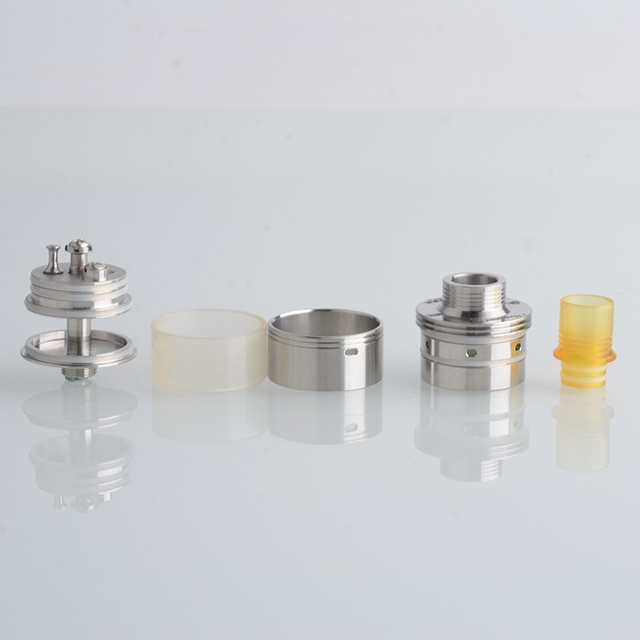5AVape Paravozz Mini Style RDTA Rebuildable Dripping Tank Vape Atomizer - Silver, 316SS + PC, 2.0ml, 22mm Diameter