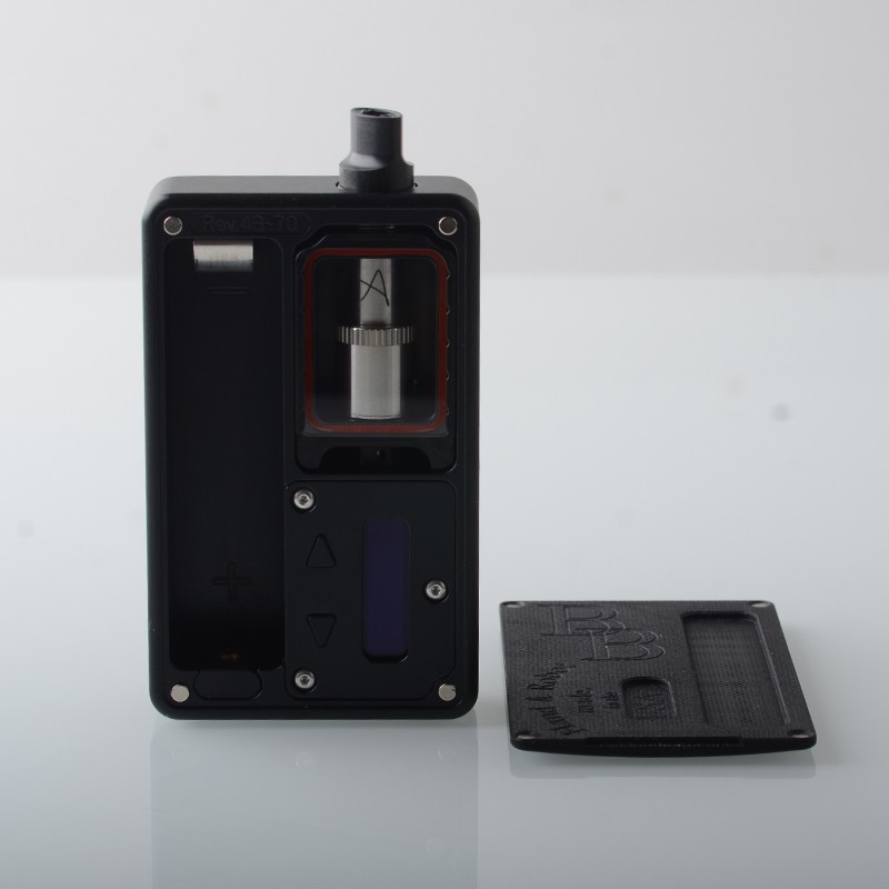 SXK BB Style 70W all-in-one variabel variabel watt box mod kit w/ port usb-hitam, 1 ~ 70w, 1 x 18650, dengan logo 2023
