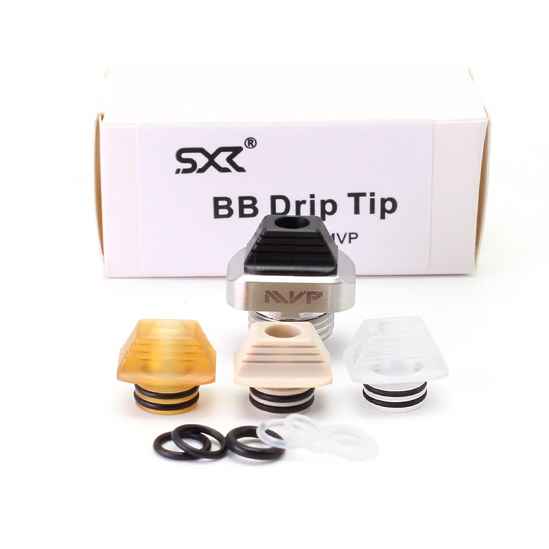 SXK Arrow MVP Drip Tip Set for BB / Billet Boro AIO Mod - Silver, 4 PCS Mouthpieces