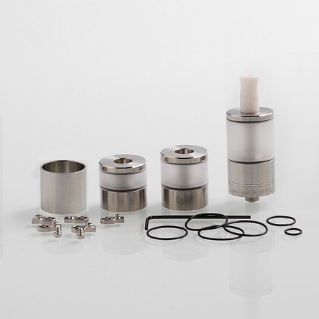 Dvarw V2 MTL RTA Atomizer w/ Airflow Control Sets + Spare Tank Sets 316 Stainless Steel, 5ml, 22mm Diameter
