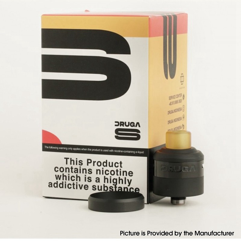 Authentic Augvape Drugas RDA wiederaufbaubares tropfendes Vape -Atomizer mit BF -Pin -Einzelspule, 22 mm