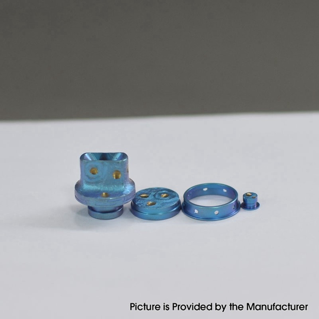 Authentic MK MODS Handmade Engraved Titanium Drip Tip + Button Set for dotMod dotAIO V1 / V2 Fire Button, VV Button