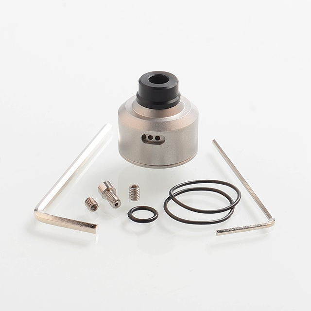 SXK FLVR Style RDA Rebuildable Dripping Atomizer w/ BF Pin - Black, 316 Stainless Steel, 22mm Diameter