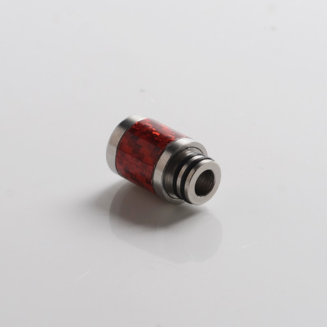 Authentic Reewape AS316 510 Drip Tip for RDA / RTA / RDTA / Sub Ohm Tank Vape Atomizer - Red, SS + Carbon Fiber, 20mm