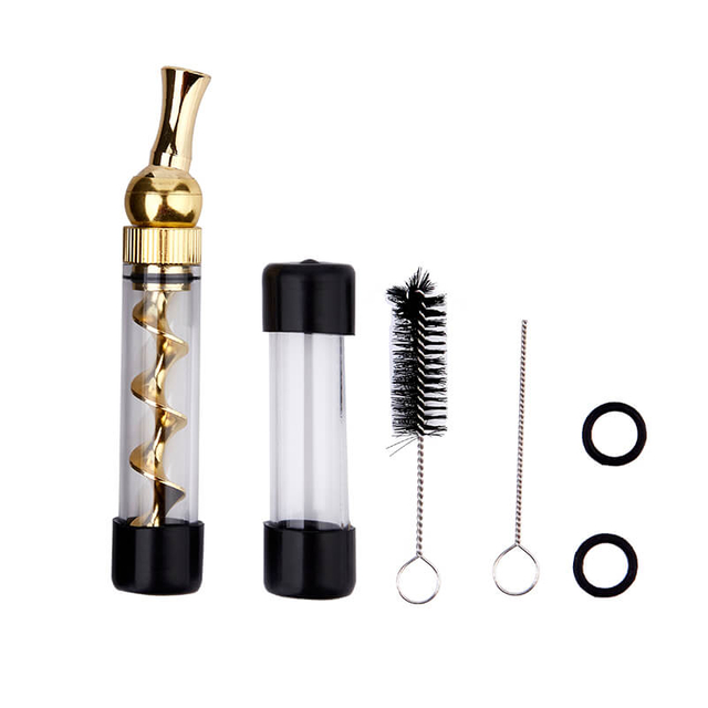 Dry Herb Vape Kit Blunt 7PMINI Twisty Glass Bubbler Smoking Pipe-Black