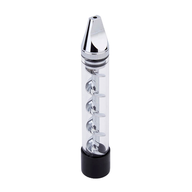 Dry Herb Vape Kit Blunt NEW PiPE Twisty Glass Bubbler Smoking Pipe-Silver