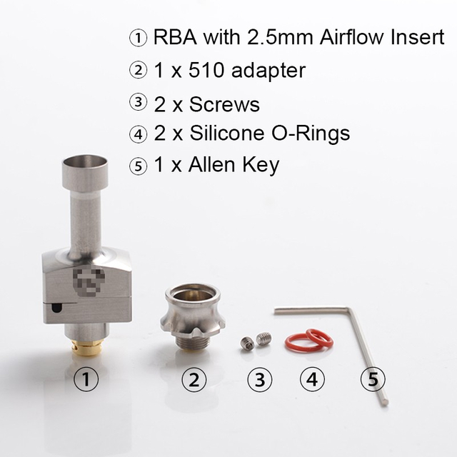 SXK Bridg'D Bridg D Style MTL / DL RBA Rebuildable Atomizer w/ 2.5mm Airflow Insert for SXK BB / Billet Box Mod Kit - 316SS