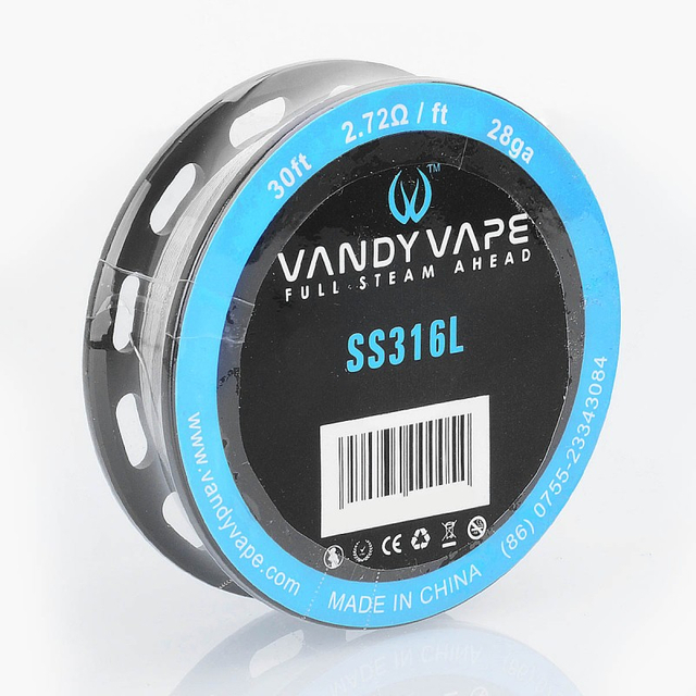 Authentic Vandy Vape SS316L Heating Resistance Wire - 28GA, 2.72 Ohm / Ft, 10m (30 Feet)