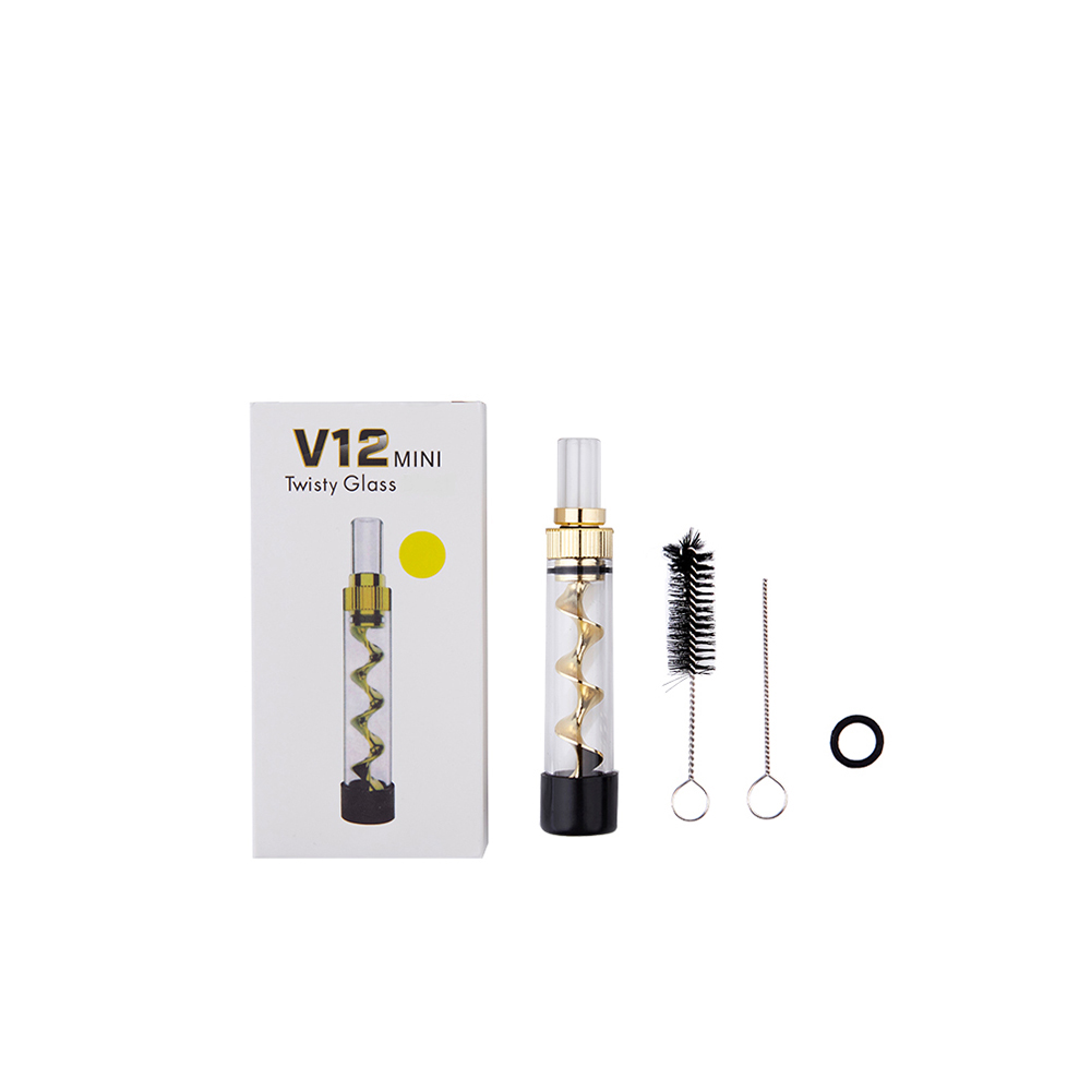 Custom Vaporizer Pen Dry Herb Vape Glass Blunt Kit V12 Mini Twisty with Cleaning Kit Included