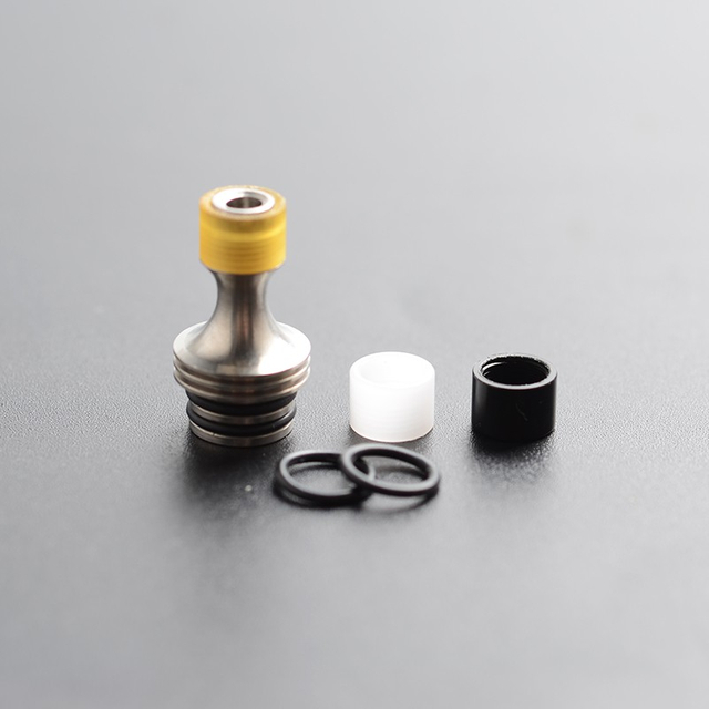 DARUMA SLIT2 STIL LONG HYBRID 510 DRIP TIPP SET für RDA / RTA / RDTA Atomizer - Silber + Schwarz + Weiß + Brown, SS + POM + PEI
