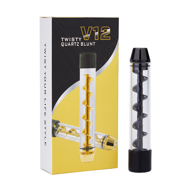 Tabaco Twisty V12 Quartz Blunt Dry Herb Vaporizer Herbal Vape Operação fácil - Black 