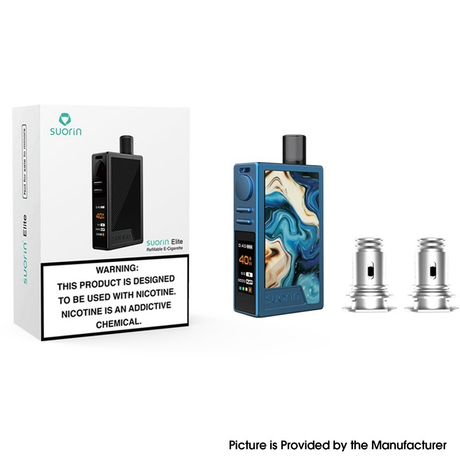 Authentic Suorin Elite 40W 1100mAh VW Mod Pod System Vape Starter Kit Zinc Alloy + Resin 3.1ml, 1.0ohm