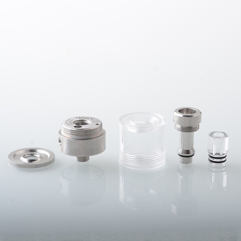 SXK Empire V Style RTA - Black/Silver, 3.5ml & 7 Airflow Pins (0.8-2.0mm), 23mm