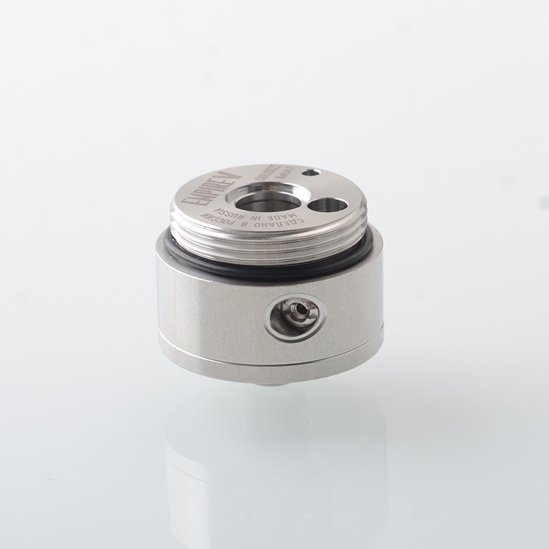 Replacement Build Deck for Empire V Style RTA – Knurled Surface, Silver Stainless Steel