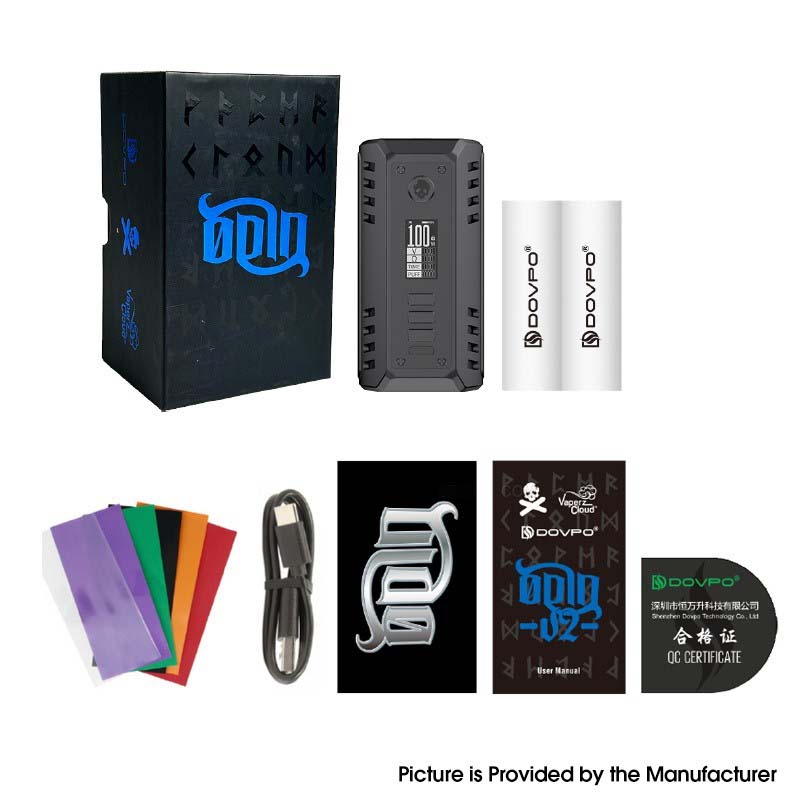 Authentic Dovpo Odin V2 200W Box Mod VW 1~200W, 2 x 18650 / 21700